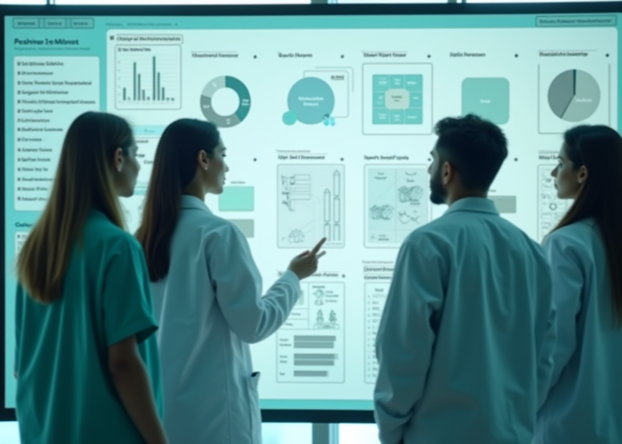 A care team reviewing a health dashboard